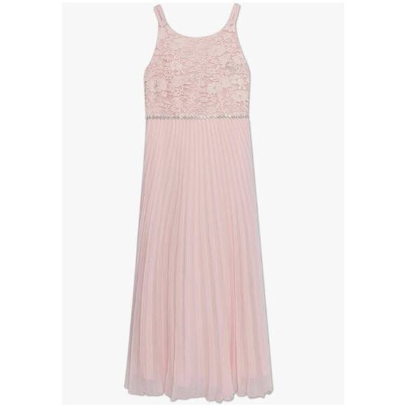 Speechless Girls' Sleeveless Maxi Party Dress with Pleated Skirt sz 7 Pink/fairy - Picture 1 of 13